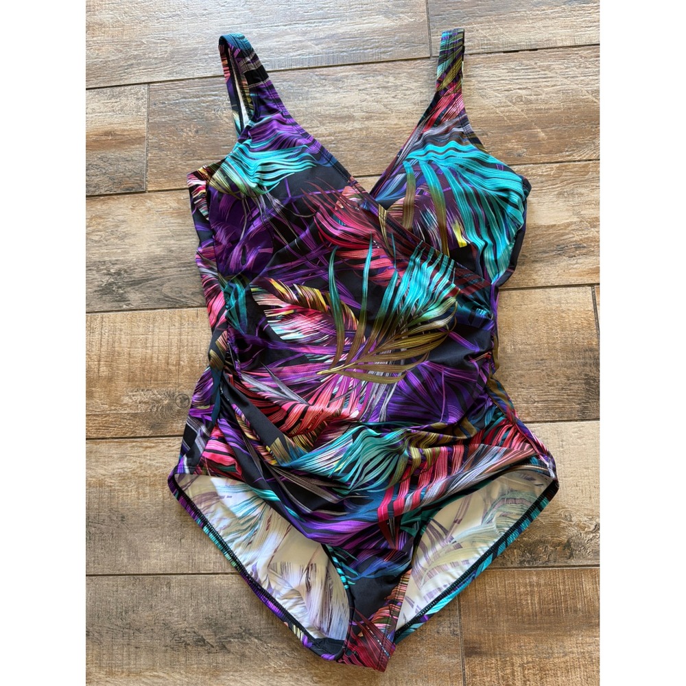 NWOT MIRADONNAMiradonna Women's Swimsuit by Miraclesuit Palm DesignSize 14 - Picture 3 of 8